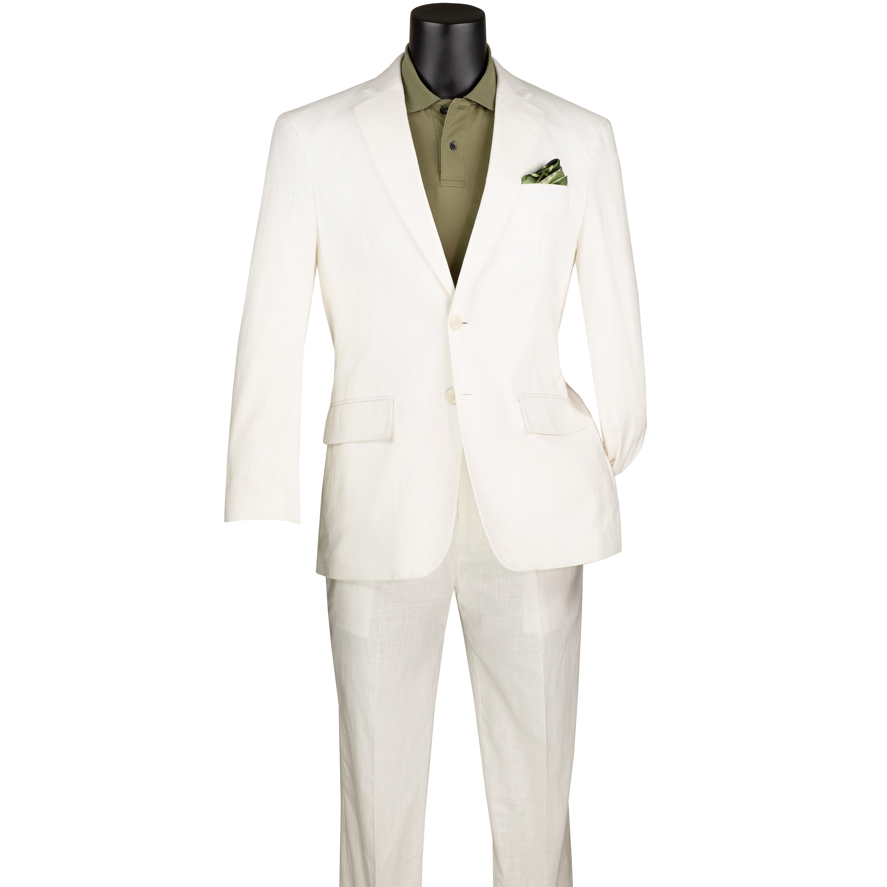 VINCI Men's White Linen 2-Button Modern Fit Summer Suit, 38S-56L - NEW - Picture 33 of 75