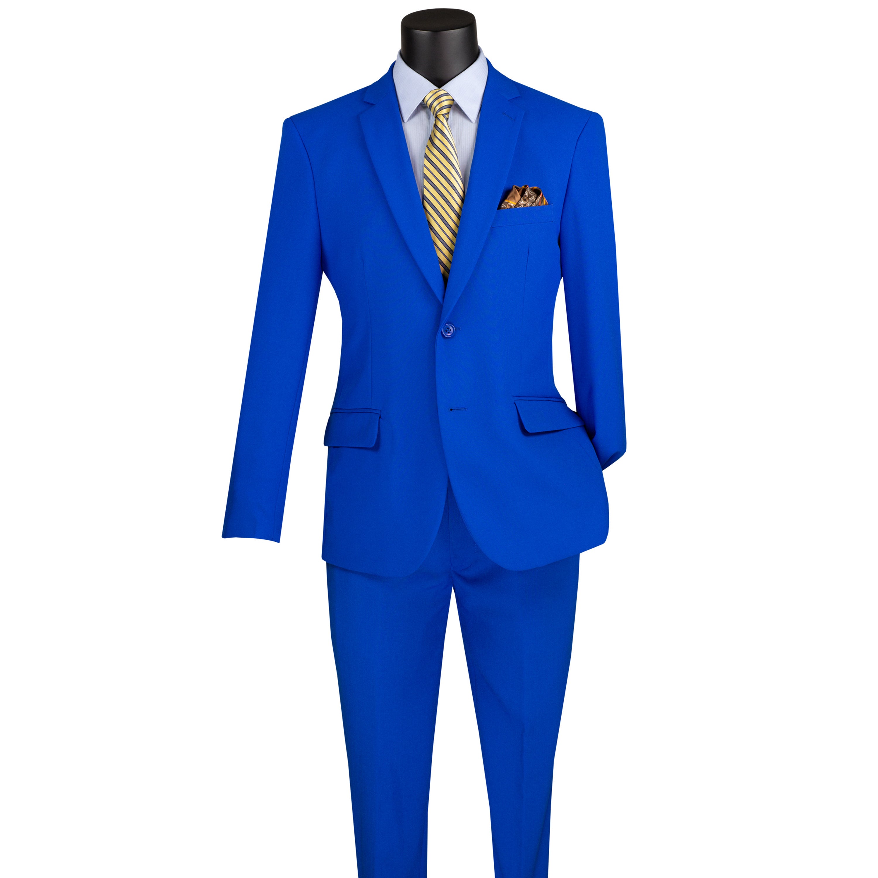 LUCCI Men's Royal Blue 2-Button Slim-Fit Poplin Polyester Suit, 34S-52L - NEW - Picture 18 of 81