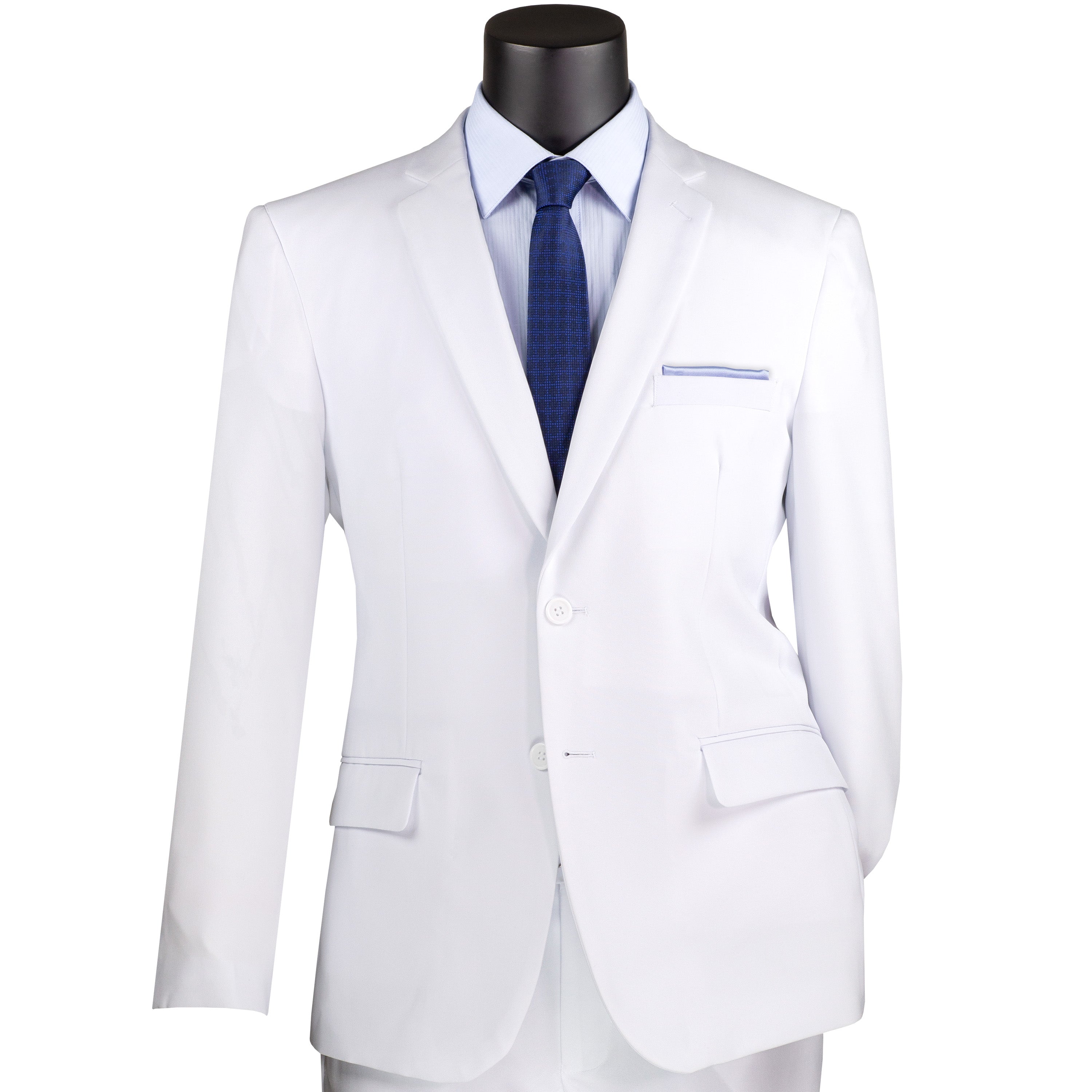 LUCCI Men's White 2-Button Slim-Fit Poplin Polyester Suit, 34S-52L - NEW - 第 37/81 張圖片