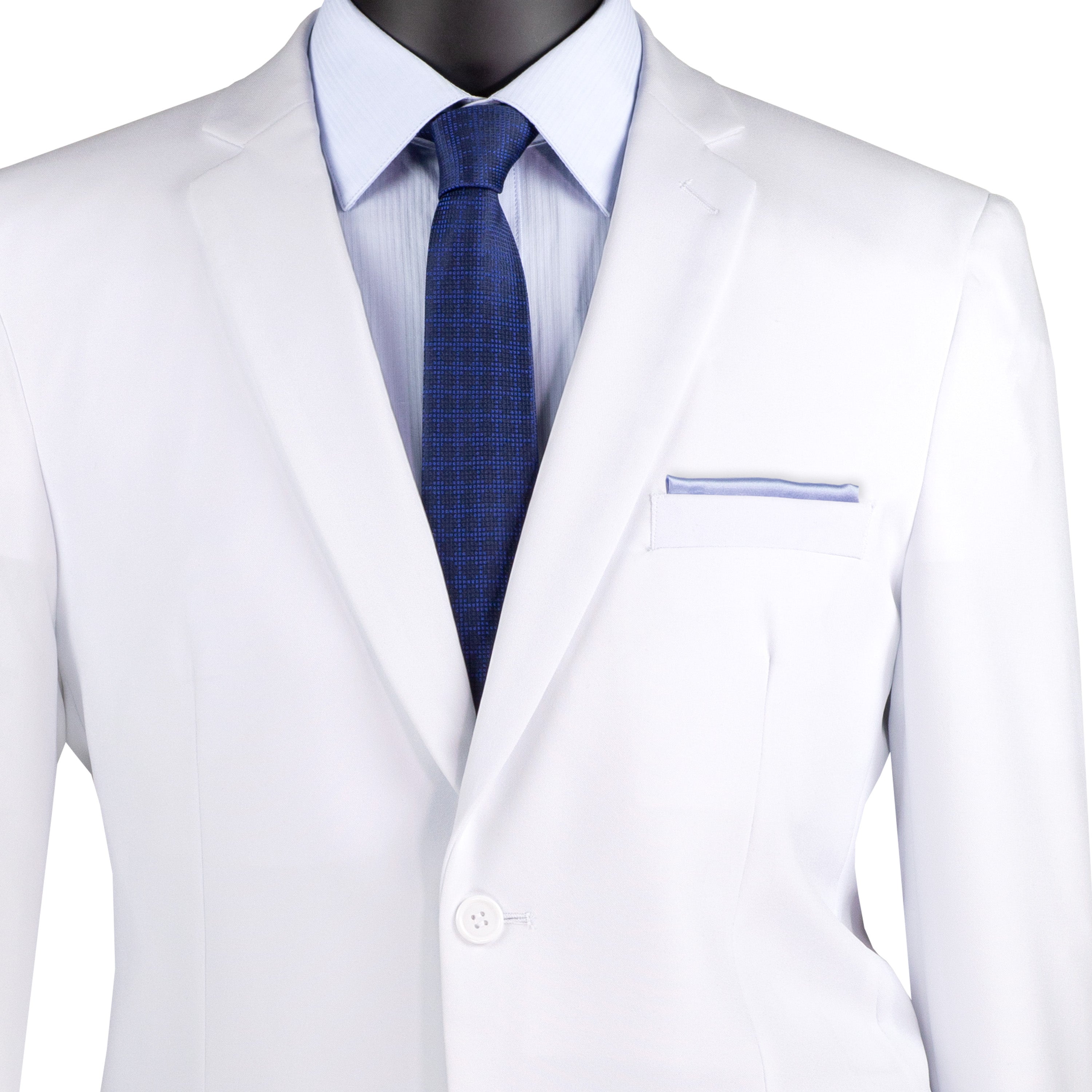 LUCCI Men's White 2-Button Slim-Fit Poplin Polyester Suit, 34S-52L - NEW - 第 53/81 張圖片