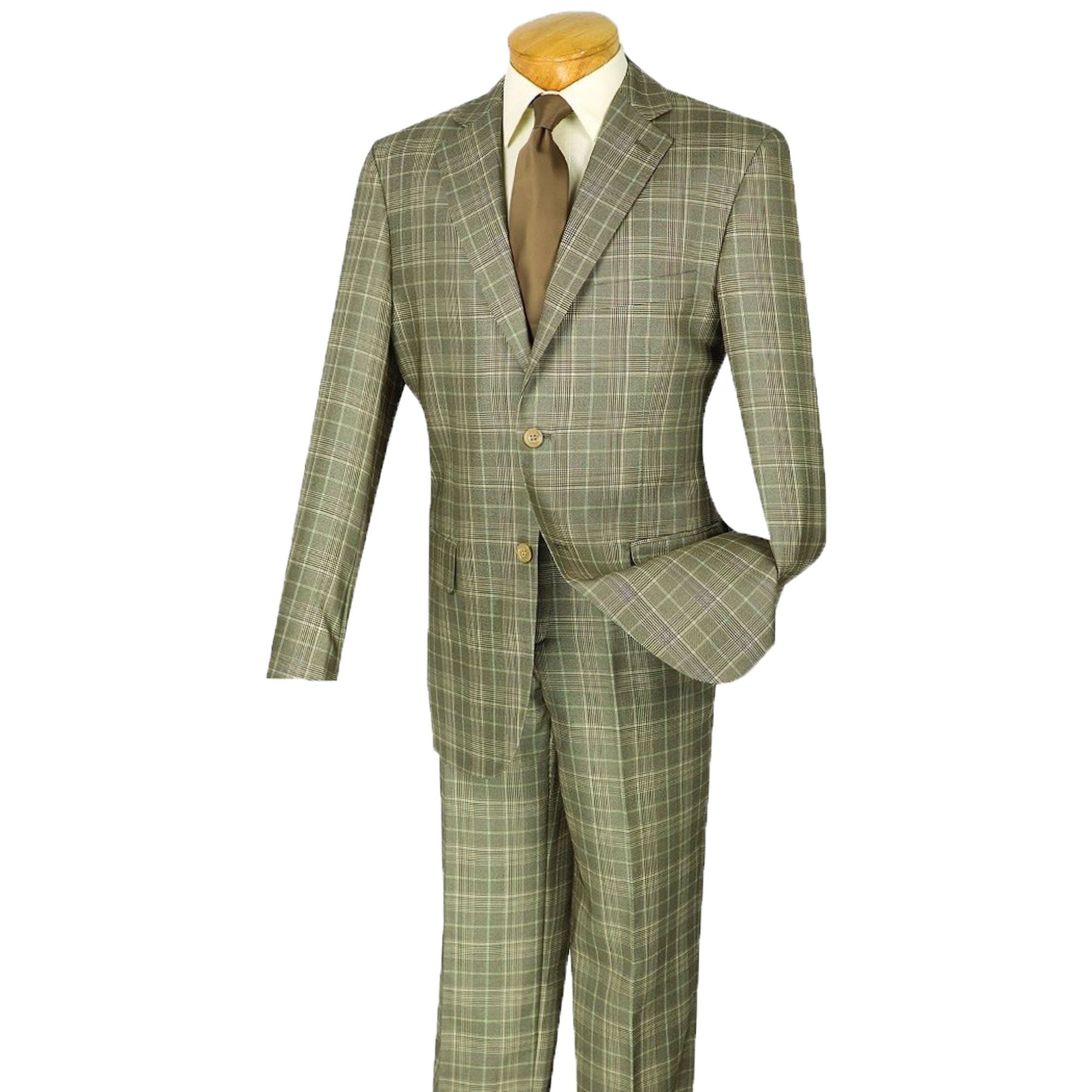 Vinca Collection- Navy Glen Plaid Three Piece Suit Regular Fit main image 1