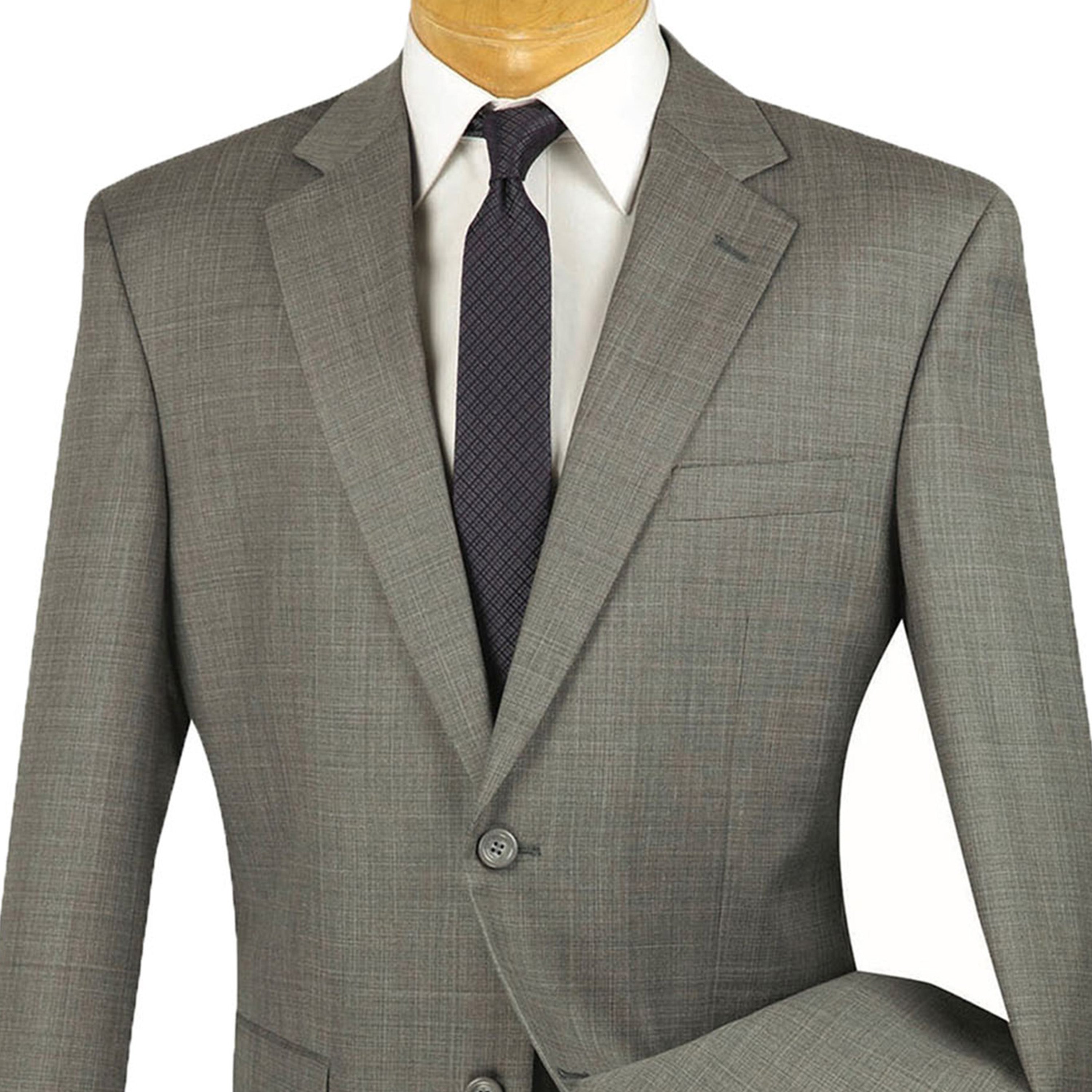 VINCI Men's Textured Weave 2-Button Classic Fit Suit - 36S-56L, 5 Colors - NEW - Picture 17 of 21