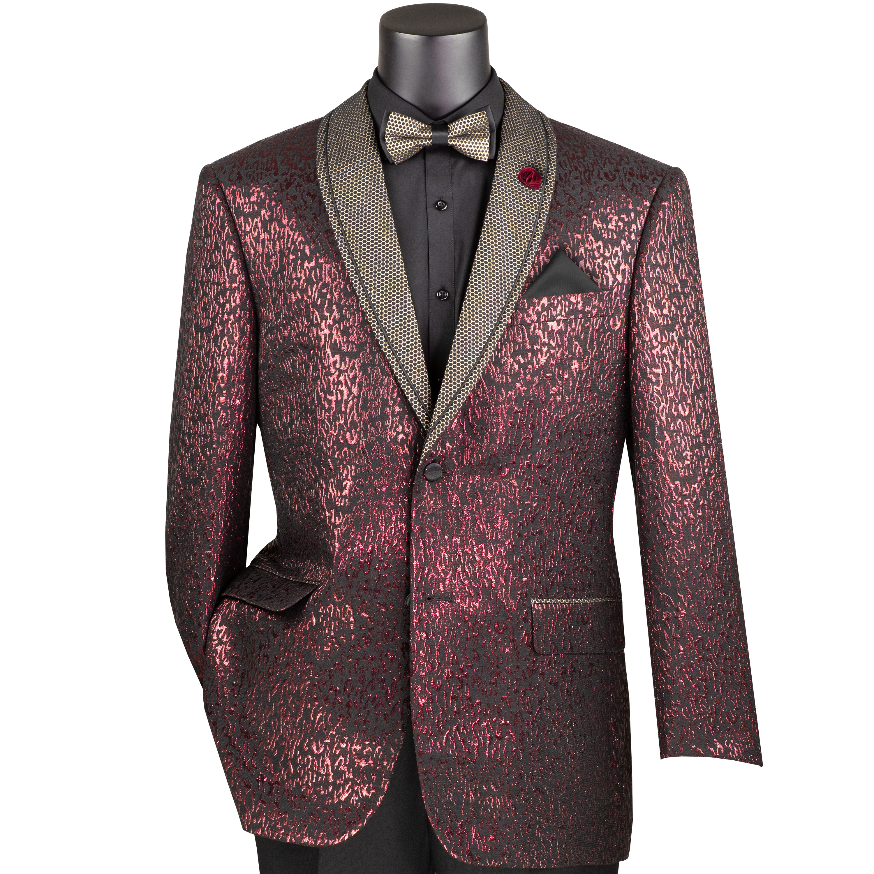 VINCI Men's Velvet Shawl-Collar Tuxedo Jacket XS-5XL, 2 Colors, Reg Fit - NEW - Picture 7 of 9