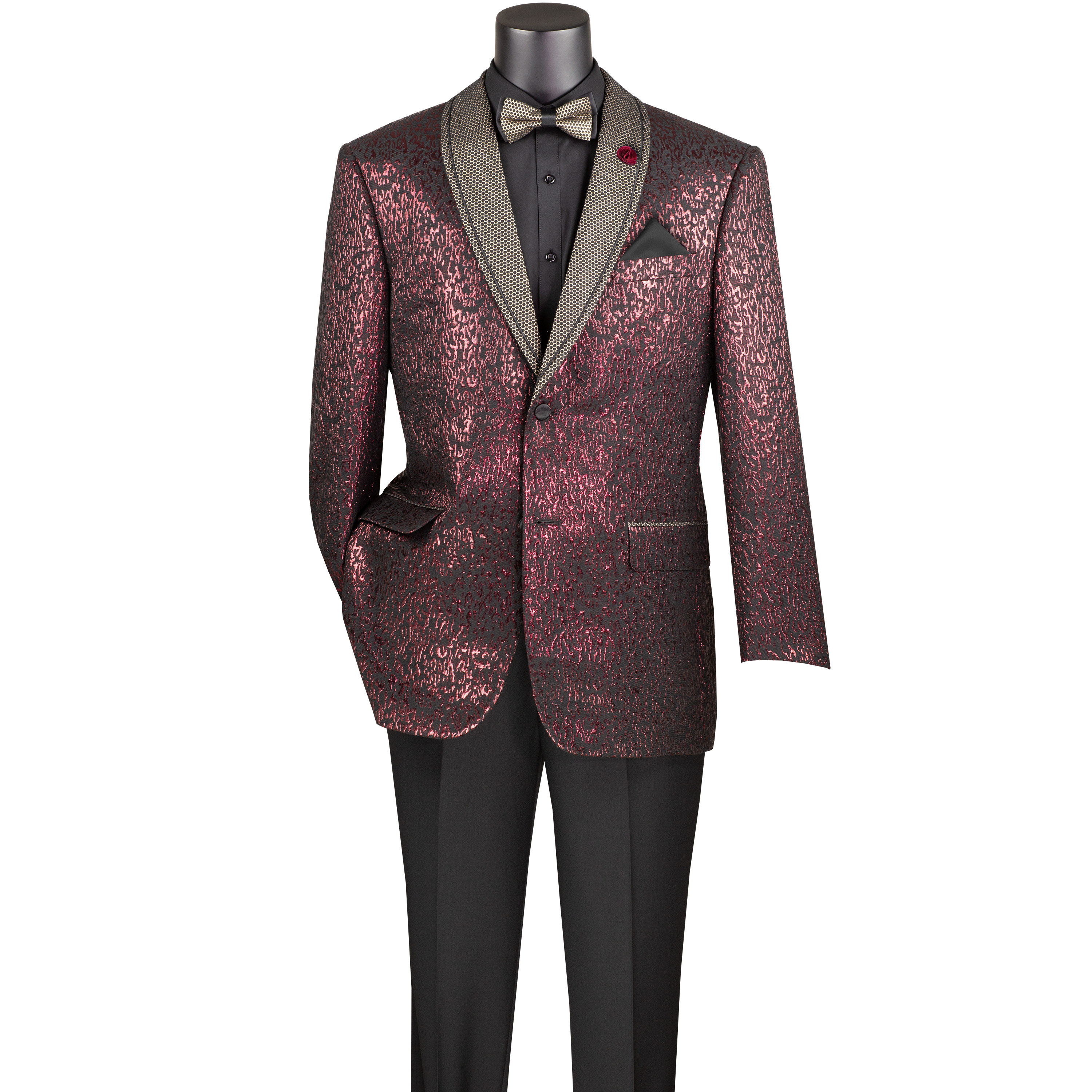 VINCI Men's Velvet Shawl-Collar Tuxedo Jacket XS-5XL, 2 Colors, Reg Fit - NEW - Picture 9 of 9