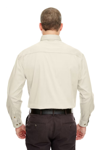UltraClub Men's Cypress Long-Sleeve Twill Pocket 8960C - Picture 12 of 18