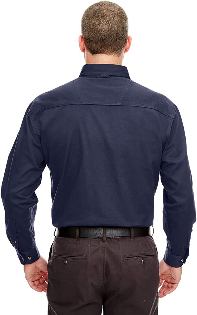 UltraClub Men's Cypress Long-Sleeve Twill Pocket 8960C - Picture 14 of 18