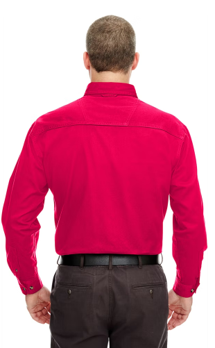 UltraClub Men's Cypress Long-Sleeve Twill Pocket 8960C - Picture 18 of 18