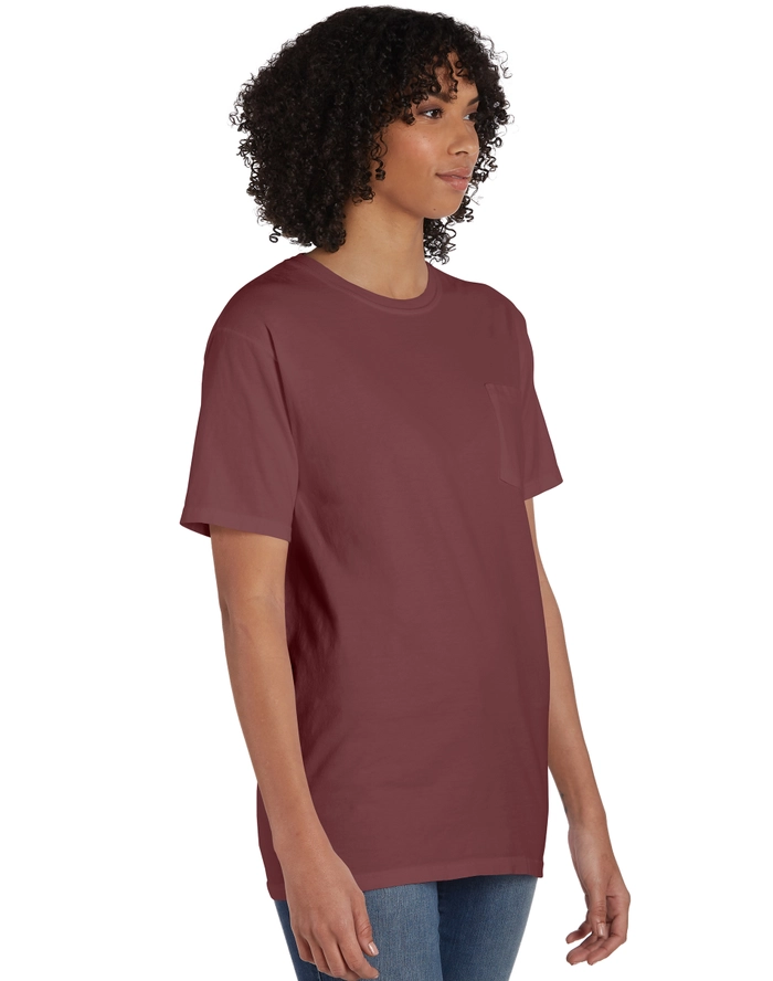 GDH150 Hanes Unisex Comfort Wash Garment Dyed Short Sleeve Pocket Tee - Picture 6 of 8