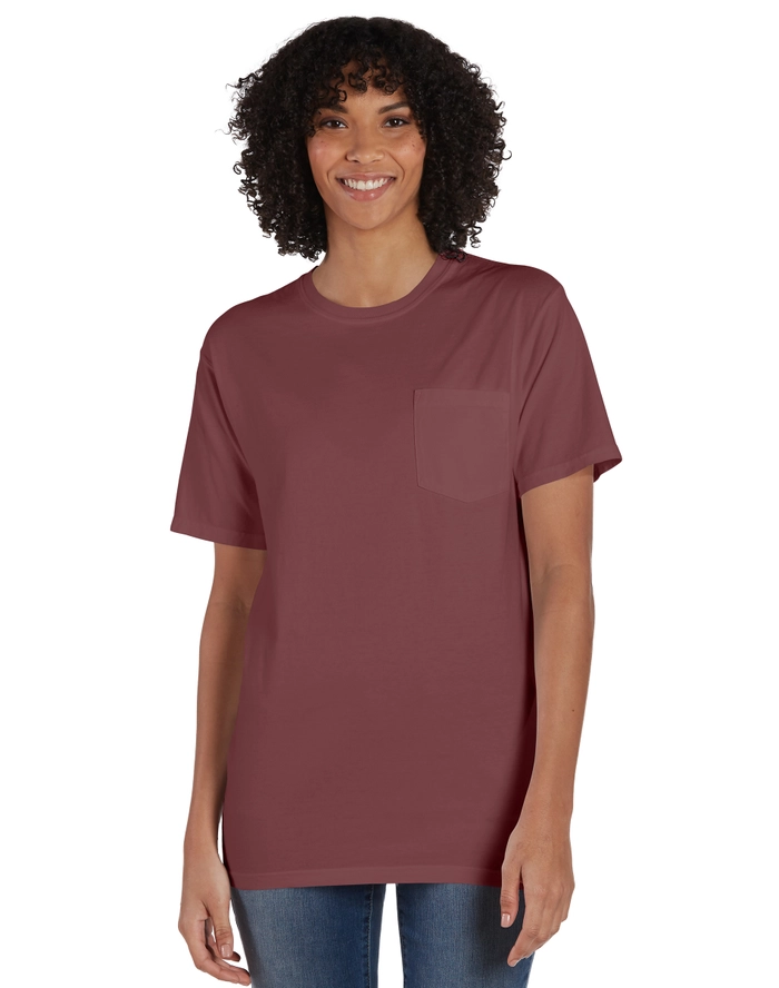 GDH150 Hanes Unisex Comfort Wash Garment Dyed Short Sleeve Pocket Tee - Picture 5 of 8