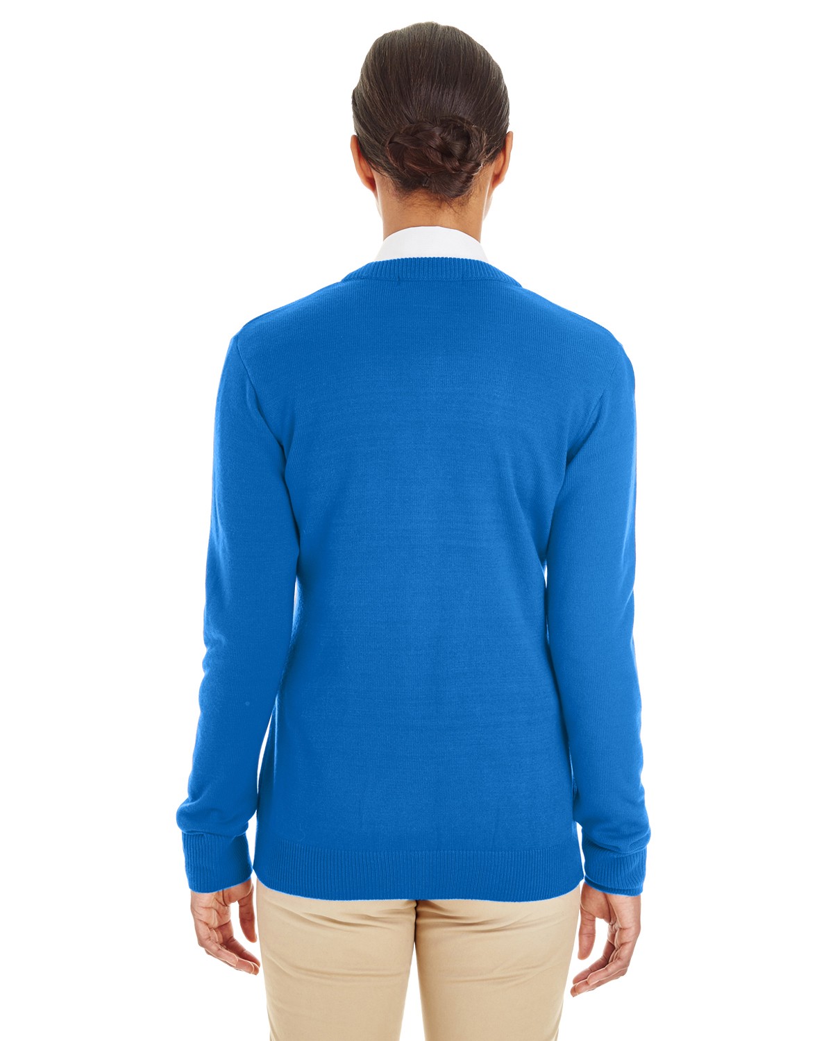 M425W Harriton Ladies' Pilbloc V-Neck Cardigan Sweater - Picture 6 of 6