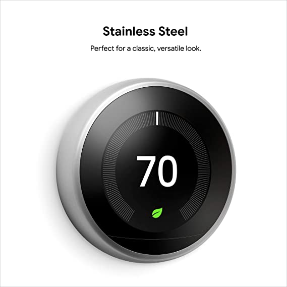 Google Nest Learning Thermostat 3rd Gen T3007ES - Stainless Steel - Picture 2 of 4
