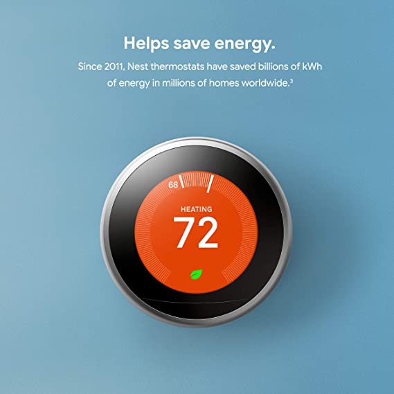Google Nest Learning Thermostat 3rd Gen T3007ES - Stainless Steel - Picture 4 of 4