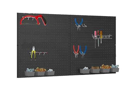 TNINE 28PC 4 PEGBOARD PANELS & ACCESSORIES - BLACK