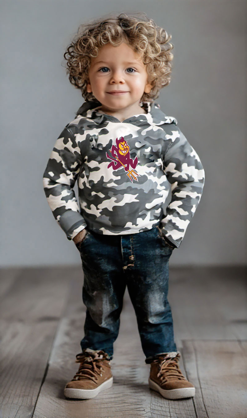Wes and Willy Kid and Toddler NCAA Camo Long Sleeve Hooded T-Shirt - Picture 47 of 55