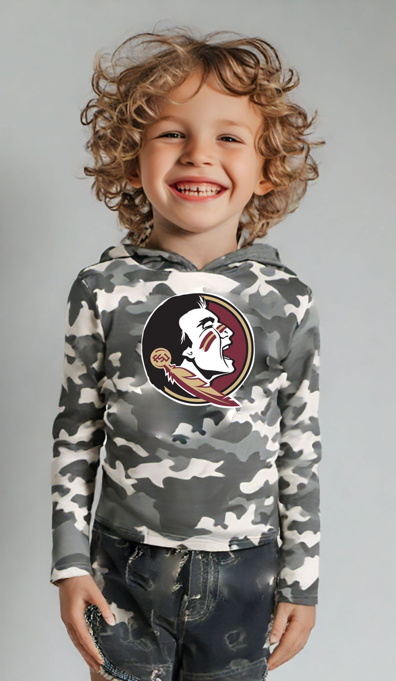 Wes and Willy Kid and Toddler NCAA Camo Long Sleeve Hooded T-Shirt - Picture 16 of 55