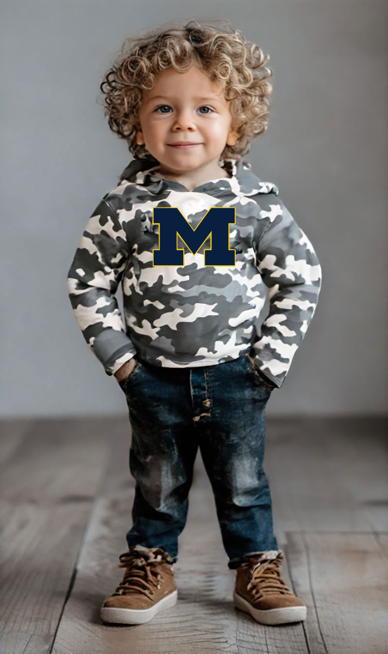 Wes and Willy Kid and Toddler NCAA Camo Long Sleeve Hooded T-Shirt - Picture 30 of 55