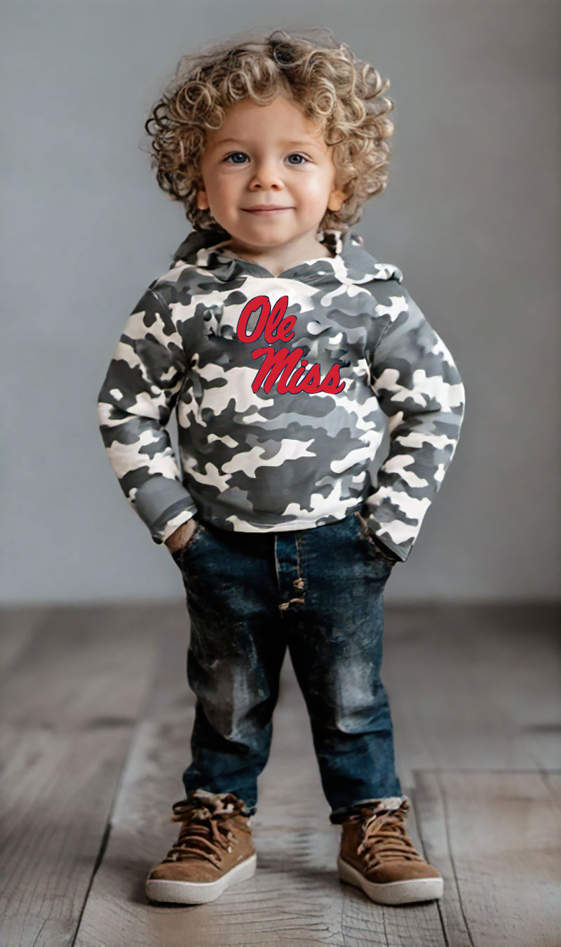 Wes and Willy Kid and Toddler NCAA Camo Long Sleeve Hooded T-Shirt - Picture 35 of 55