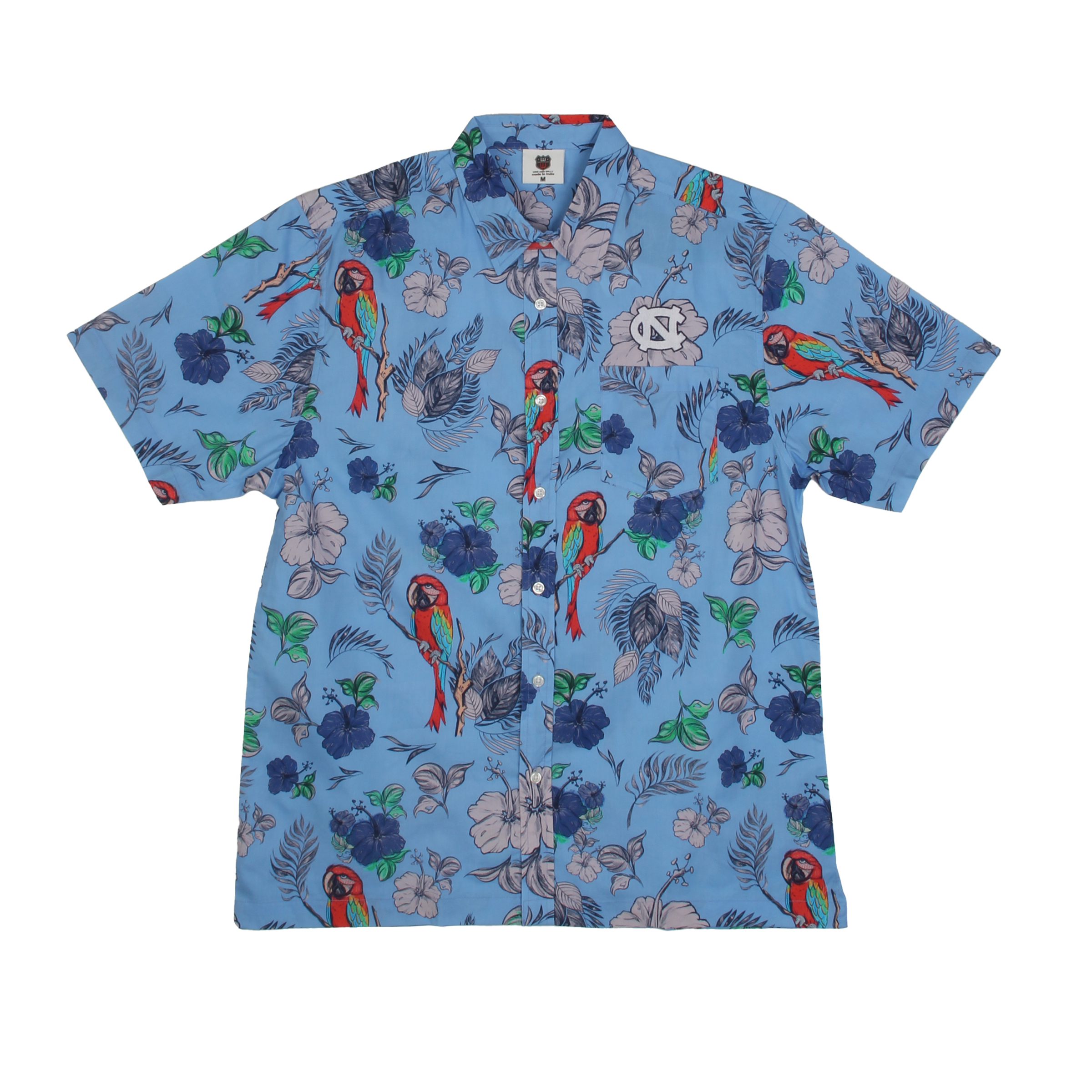 Wes and Willy Sports Fan College Team Tropical Parrot Button Up Hawaiian Shirt - Picture 41 of 43