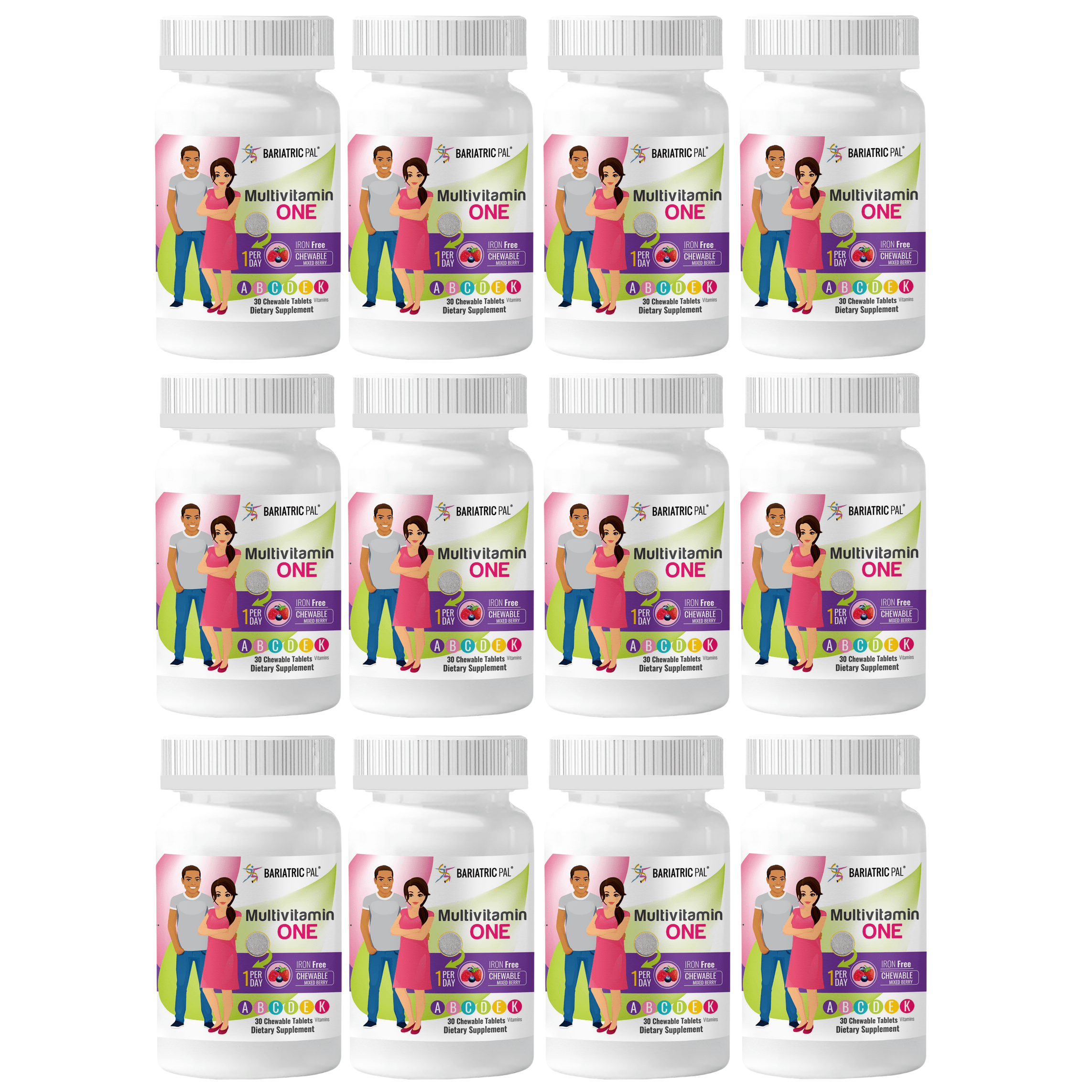 BariatricPal Multivitamin ONE "1 per Day!" Chewable & IRON-FREE - Mixed Berry - Picture 7 of 7