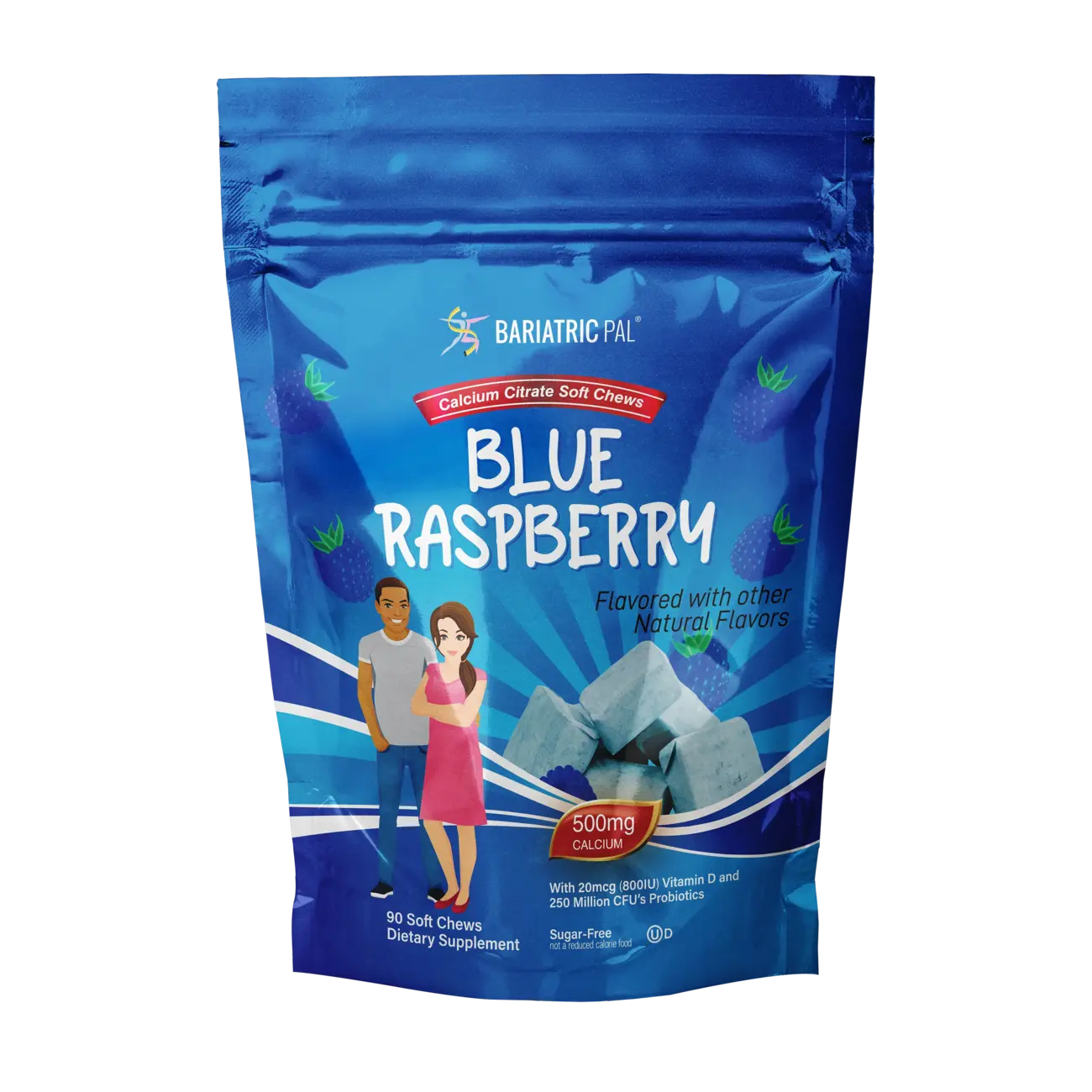 BariatricPal Sugar-Free Calcium Citrate Soft Chews 500mg - Blue Raspberry - Picture 10 of 10