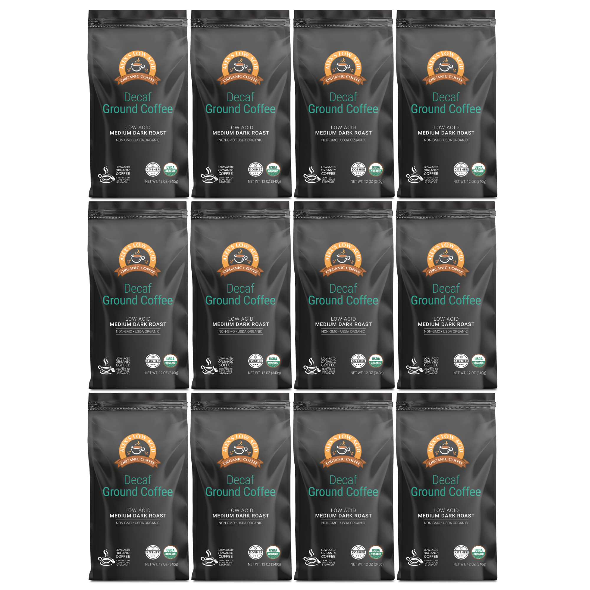 Alex's Low Acid Organic Coffee - Decaf Fresh Ground (12oz)