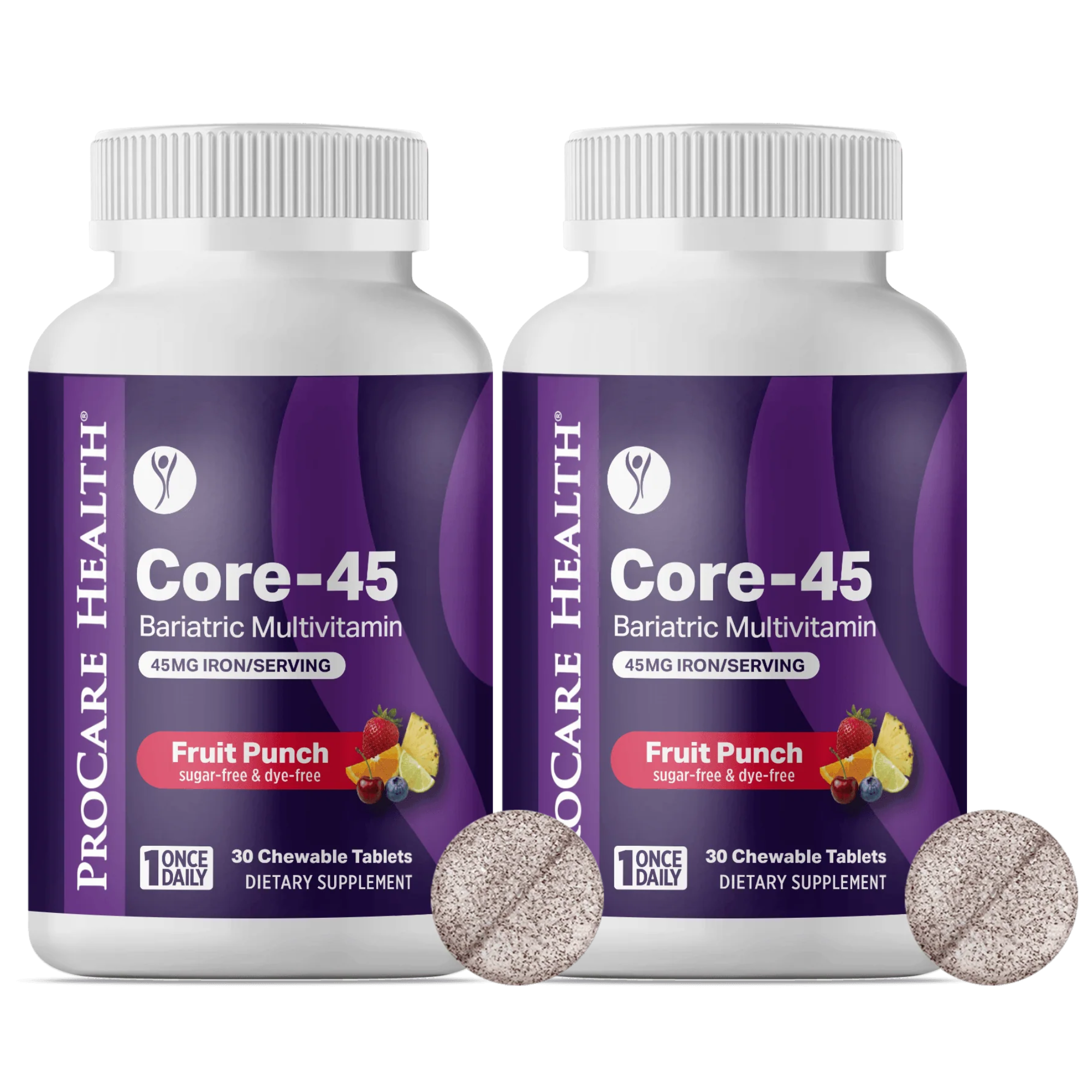 ProCare Health “1 per Day!” Bariatric MultiVitamin with 45mg Iron – Fruit Punch