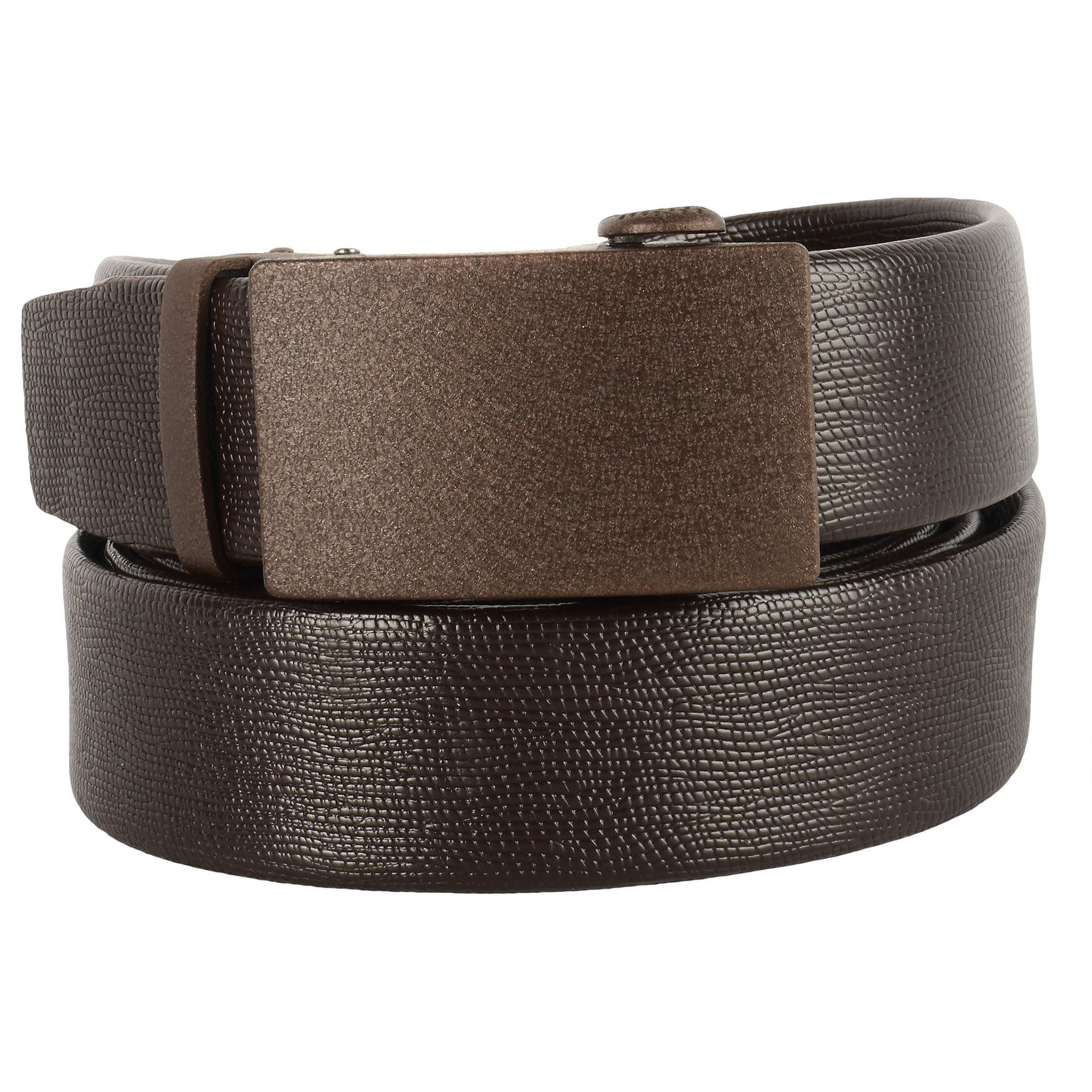 Cinturón de trinquete de cuero para hombre, ajuste para adaptarse a la cintura de 18"" - 56"", caja de regalo - Imagen 11 de 80