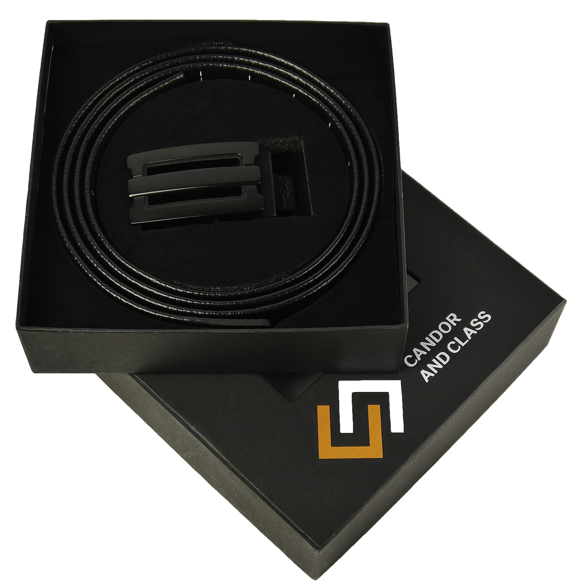 Cinturón de trinquete de cuero para hombre, ajuste para adaptarse a la cintura de 18"" - 56"", caja de regalo - Imagen 24 de 80