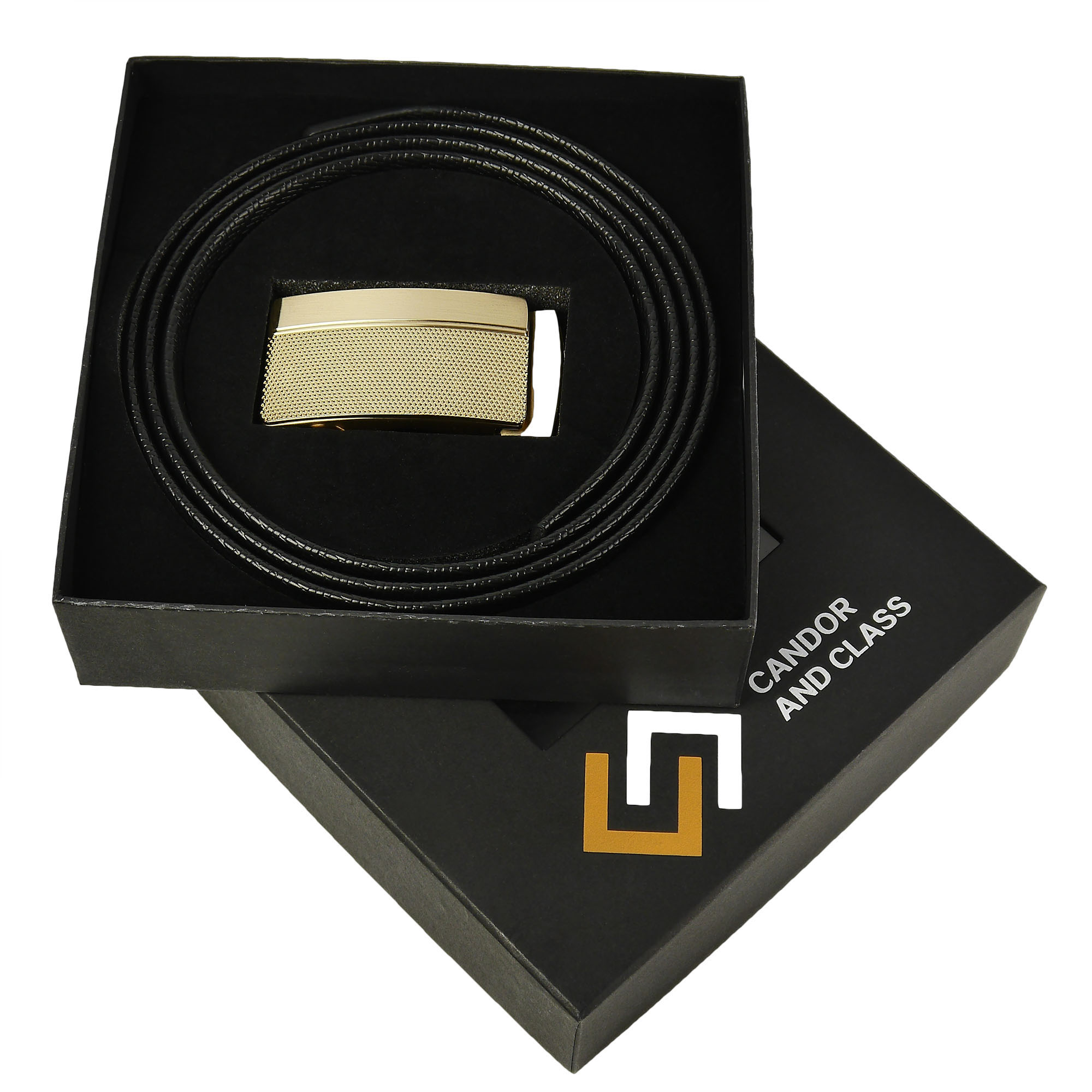 Cinturón de trinquete de cuero para hombre, ajuste para adaptarse a la cintura de 18"" - 56"", caja de regalo - Imagen 37 de 80