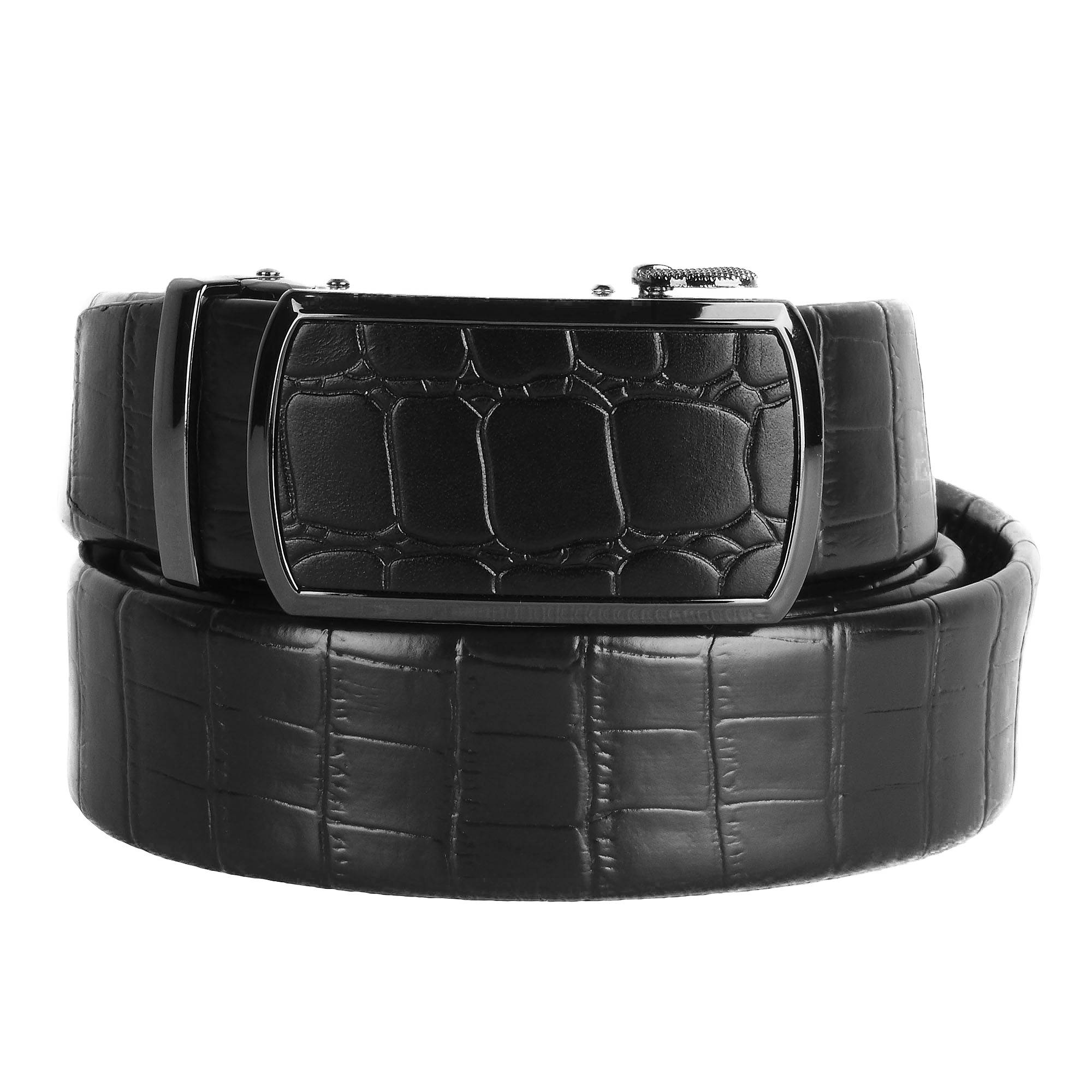 Cinturón de trinquete de cuero para hombre, ajuste para adaptarse a la cintura de 18"" - 56"", caja de regalo - Imagen 66 de 80
