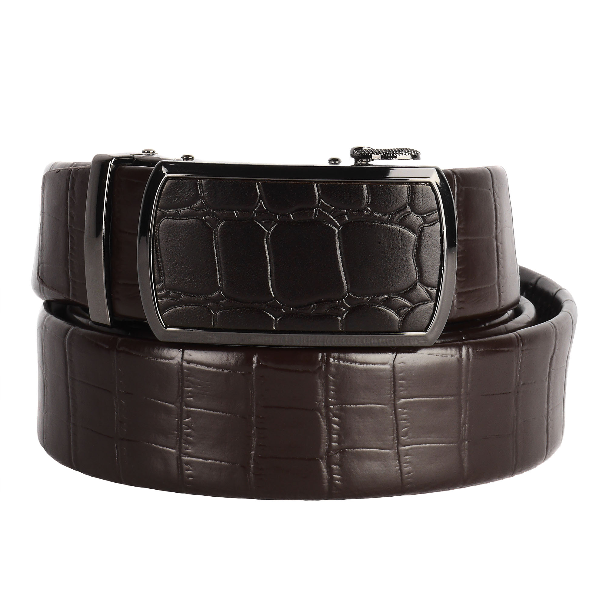 Cinturón de trinquete de cuero para hombre, ajuste para adaptarse a la cintura de 18"" - 56"", caja de regalo - Imagen 74 de 80