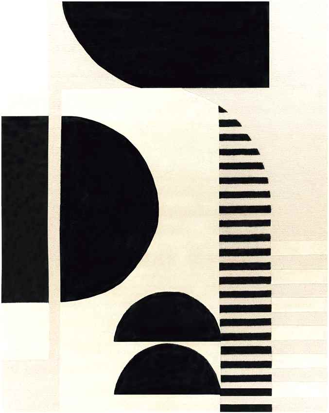 Area Rugs 8x10 Vinkebrug Modern Black Rug for Living Room and Bedroom - Picture 14 of 15