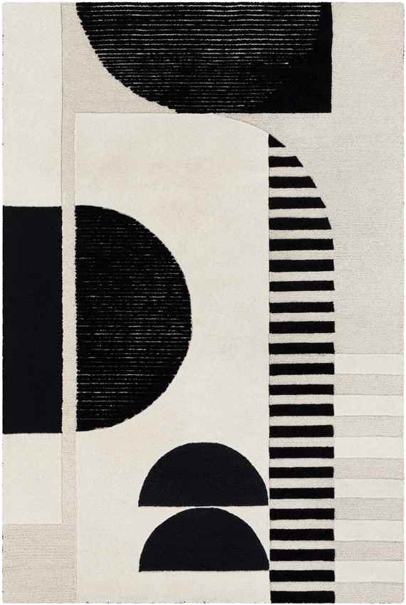 Area Rugs 8x10 Vinkebrug Modern Black Rug for Living Room and Bedroom - Picture 8 of 15