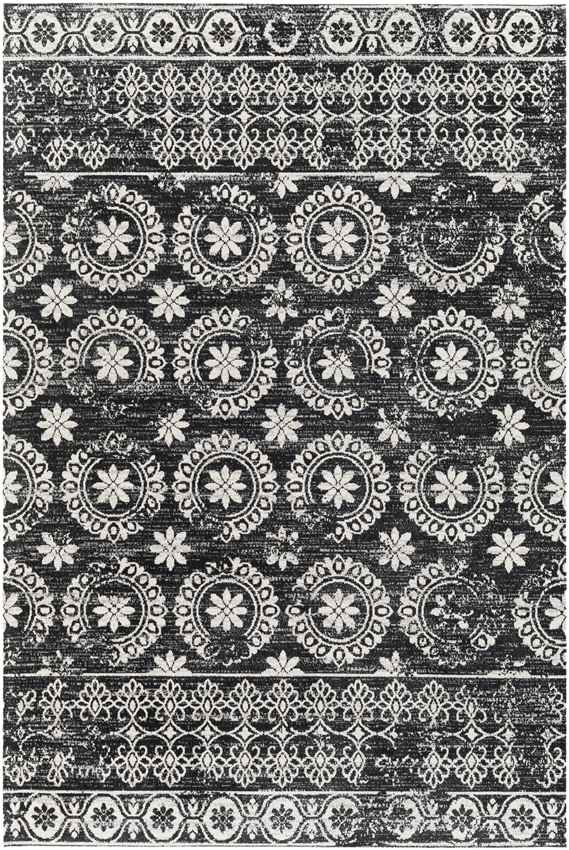 Area Rugs 8x10 William Traditional Black Washable Rug for Living Room Kitchen - Picture 9 of 13