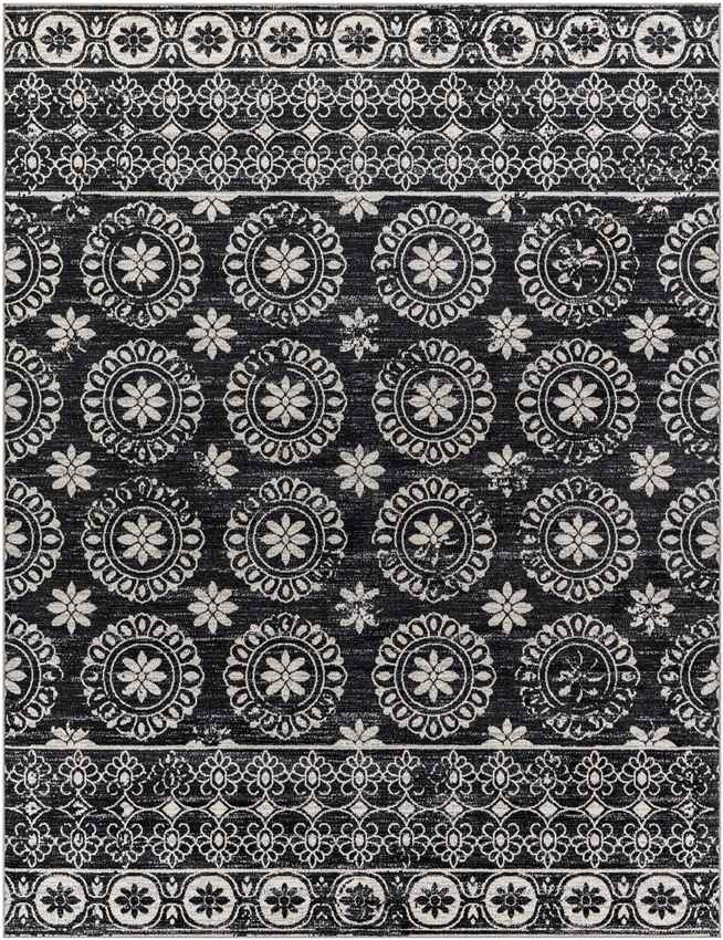 Area Rugs 8x10 William Traditional Black Washable Rug for Living Room Kitchen - Picture 13 of 13
