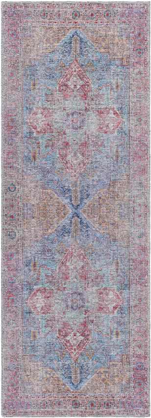 Alfombra lavable tradicional azul oscuro Komi - Imagen 10 de 14