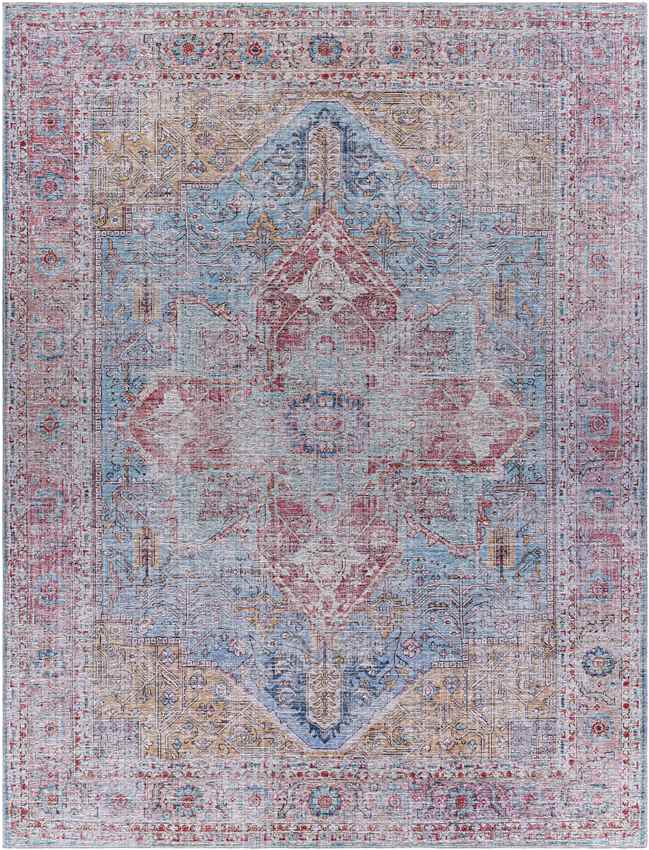 Alfombra lavable tradicional azul oscuro Komi - Imagen 13 de 14