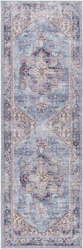 Alfombra Winneshiek tradicional azul marino lavable - Imagen 8 de 12