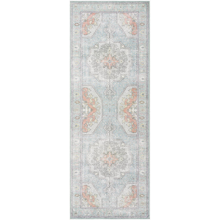 Area Rugs Doria Traditional Light Blue Washable Area Rug - Picture 13 of 13