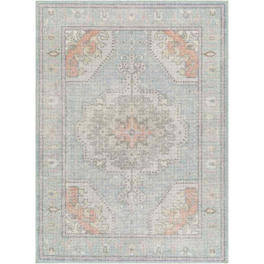 Area Rugs Doria Traditional Light Blue Washable Area Rug - Picture 11 of 13