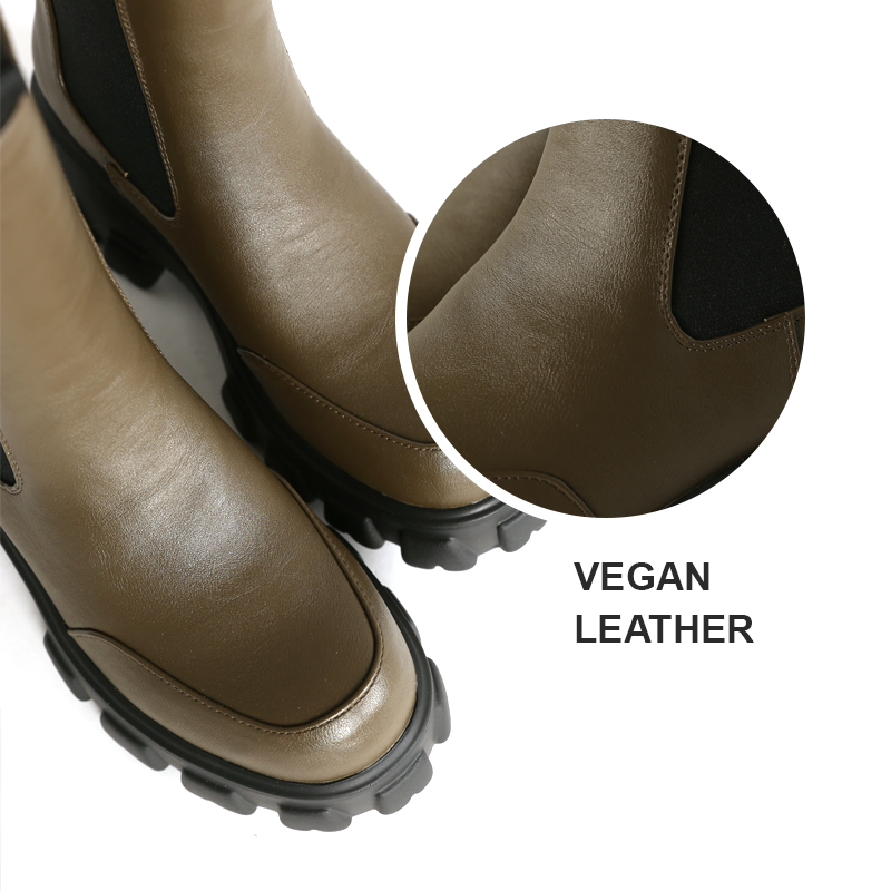Para mujer Media pantorrilla Elástica Lado Gruesa Suela Lugada Bota Tirada -HeartThentic 20608 - Imagen 24 de 33
