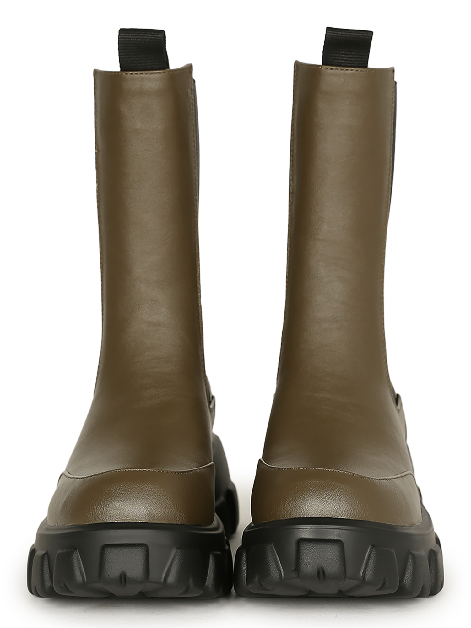 Para mujer Media pantorrilla Elástica Lado Gruesa Suela Lugada Bota Tirada -HeartThentic 20608 - Imagen 21 de 33