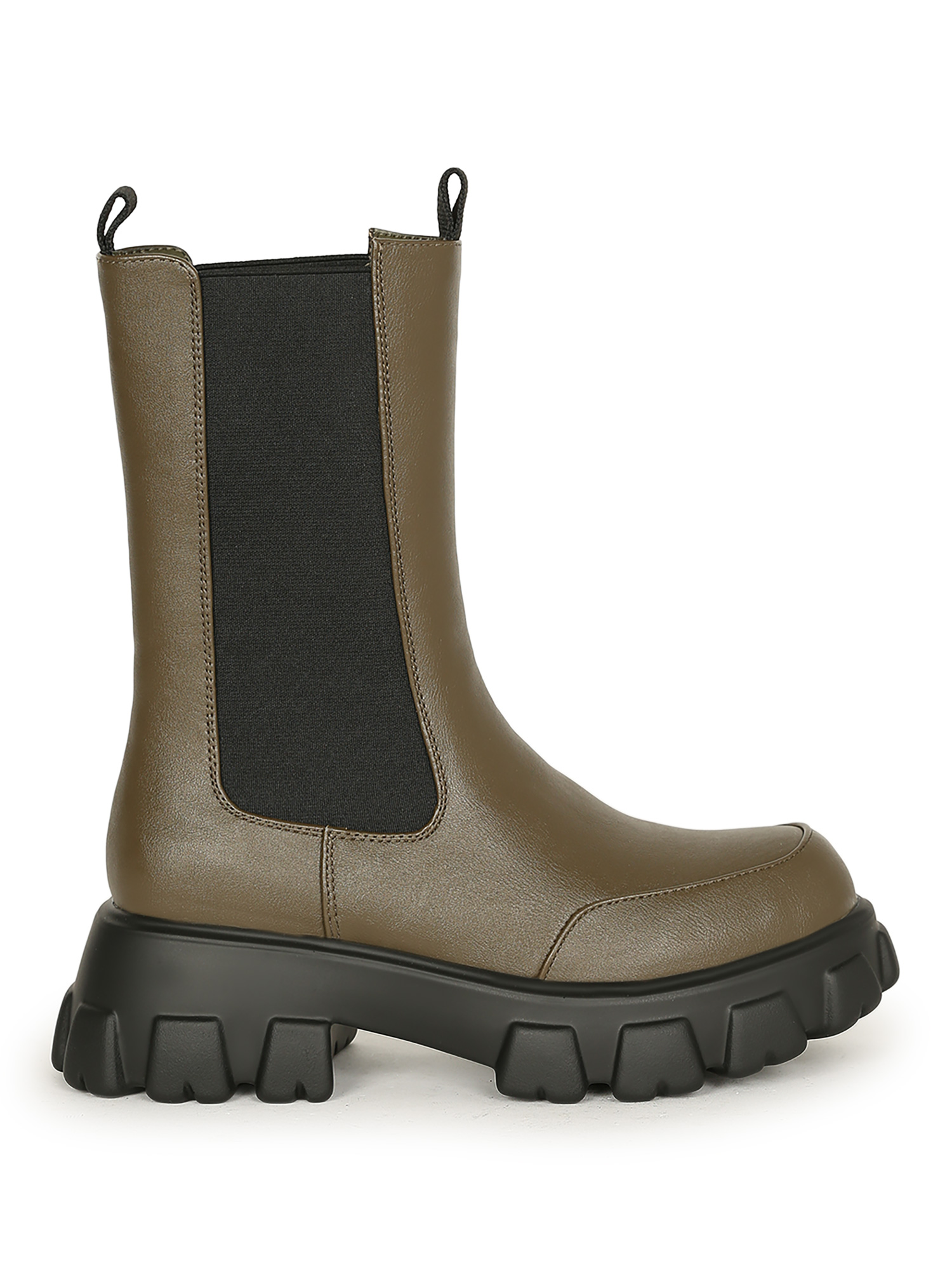 Para mujer Media pantorrilla Elástica Lado Gruesa Suela Lugada Bota Tirada -HeartThentic 20608 - Imagen 19 de 33