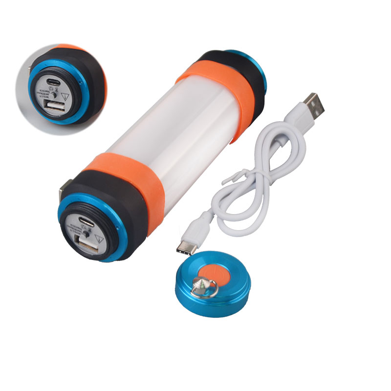 Linterna recargable de tubo portátil de emergencia para acampar con martillazo de seguridad e imán - Imagen 19 de 22
