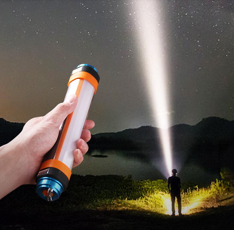 Linterna recargable de tubo portátil de emergencia para acampar con martillazo de seguridad e imán - Imagen 12 de 22