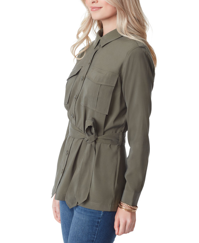 Jessica Simpson Women's Jessa Button-Down Tie-Front Safari Jacket - Picture 5 of 6