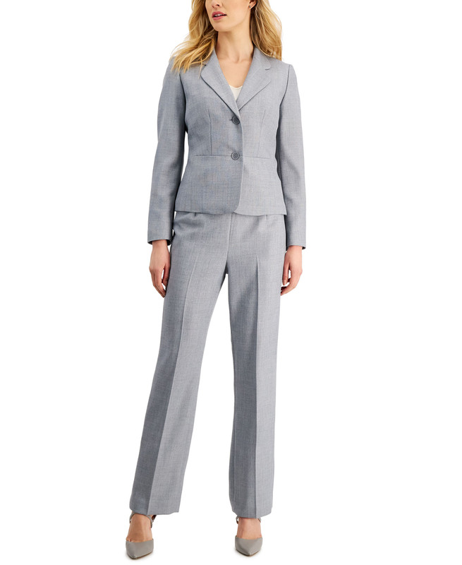 Le Suit Women's Notch-Collar Pantsuit - Picture 5 of 8