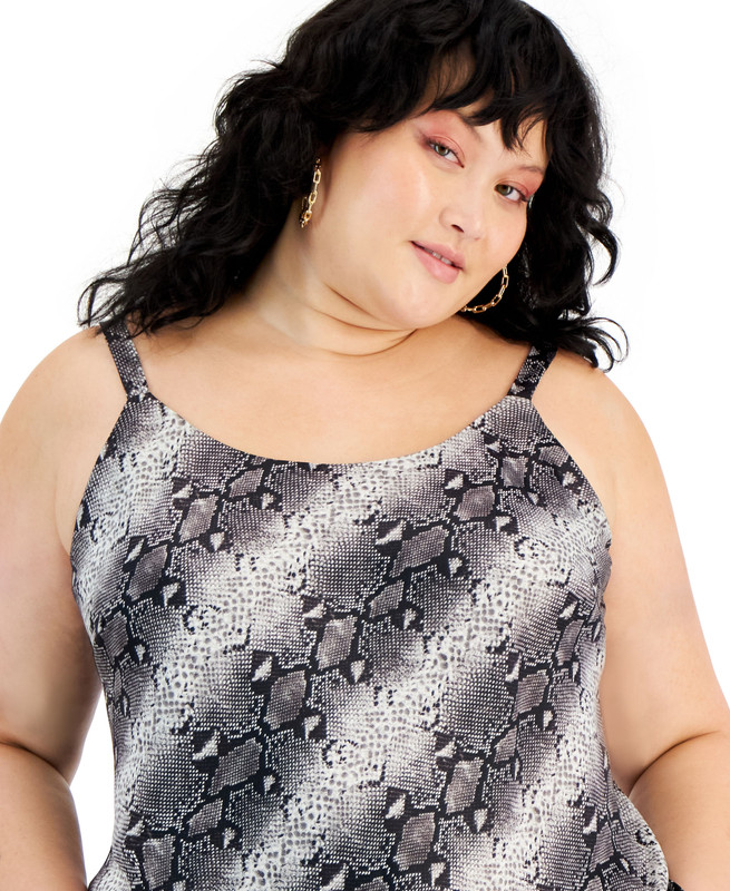 Bar III Women's Plus Size Animal-Print Camisole Top - Picture 9 of 9