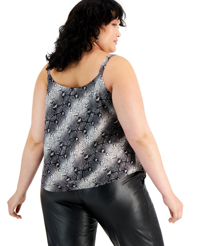 Bar III Women's Plus Size Animal-Print Camisole Top - Picture 8 of 9
