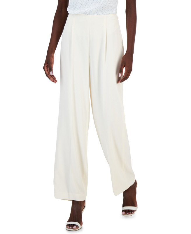 Pantalones de cintura Hollywood con cremallera lateral colección Anne Klein para mujer - Imagen 9 de 12